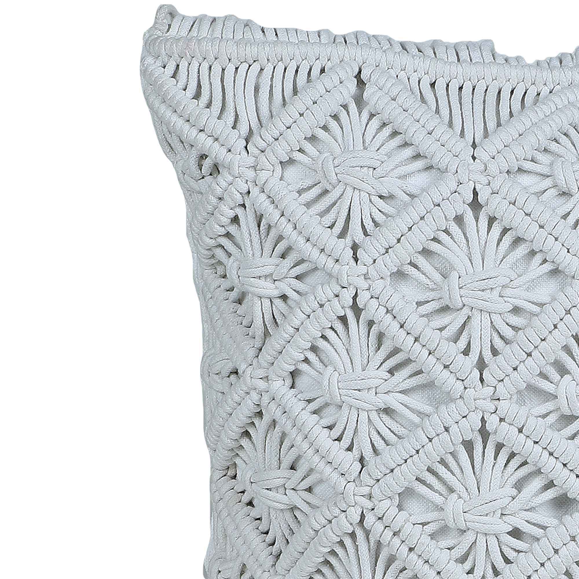 Kaahira Macrame Cushion Cover White