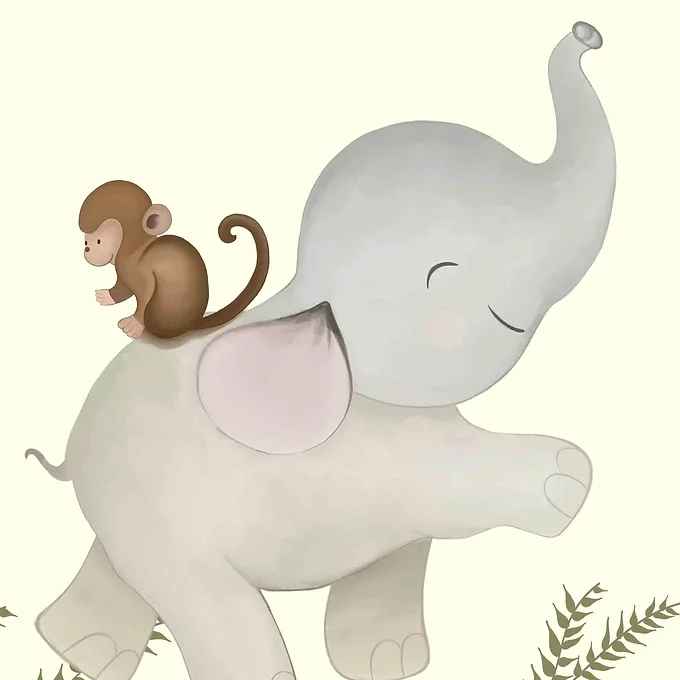 Cute Animal Safari Wallpaper for Kids