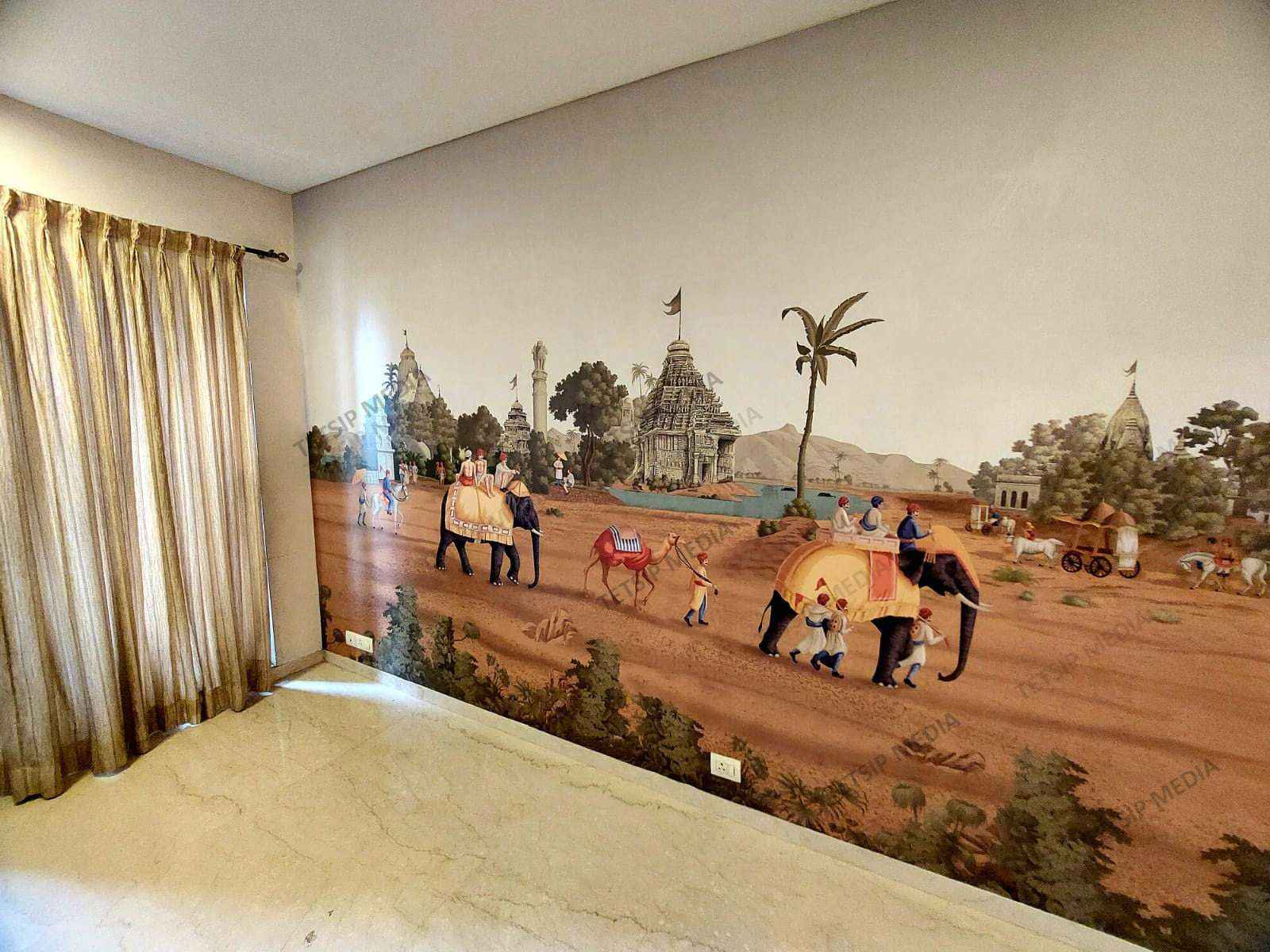 Ancient Indian Village Mural Wallpaper