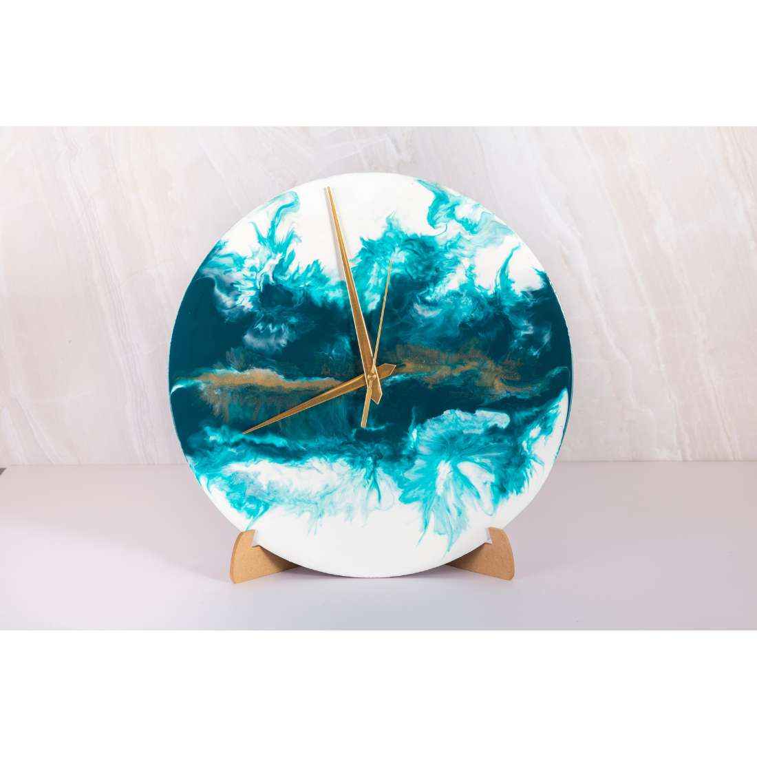 Malachite Aesthetic Resin Art Round Wall Mechanical Clock