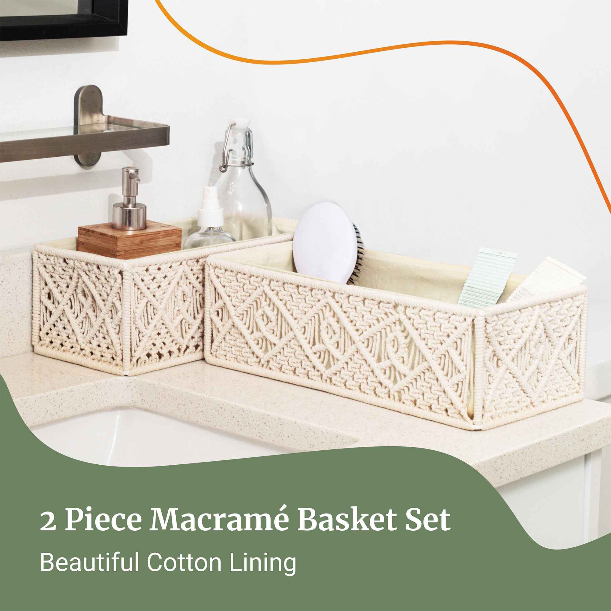 Kaahira Macrame Basket Set of 2