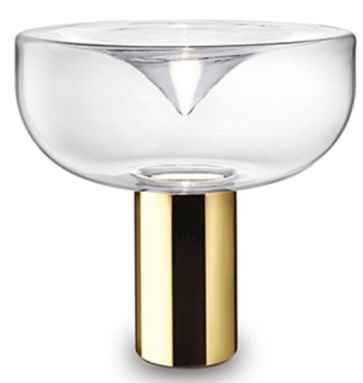 BOWL GLASS NIGHTSTAND LAMP GOLD