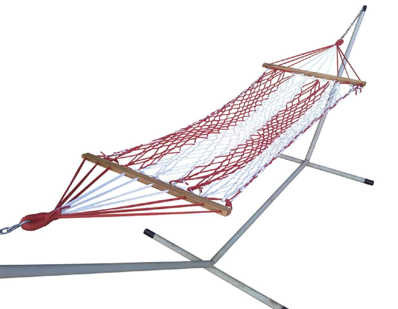 Hangit Single UV resistant White Red Rope Hammock