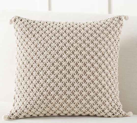 Kaahira Macrame Cushion Cover White