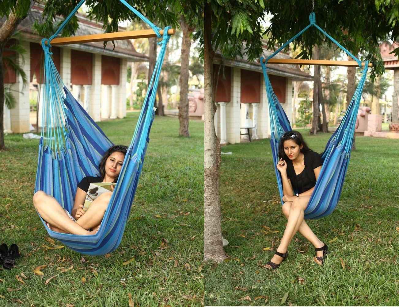 Hangit Single UV resistant Outdoor Multicolor Rope Hammock