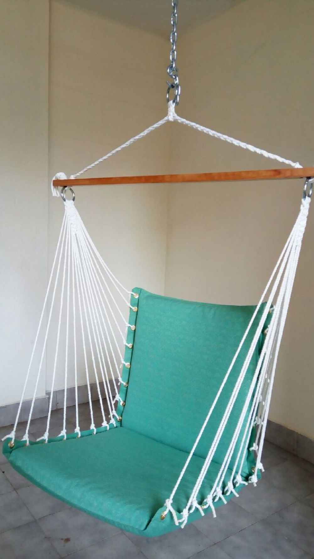 Hangit Premium Cushioned swing chair-Royal Green