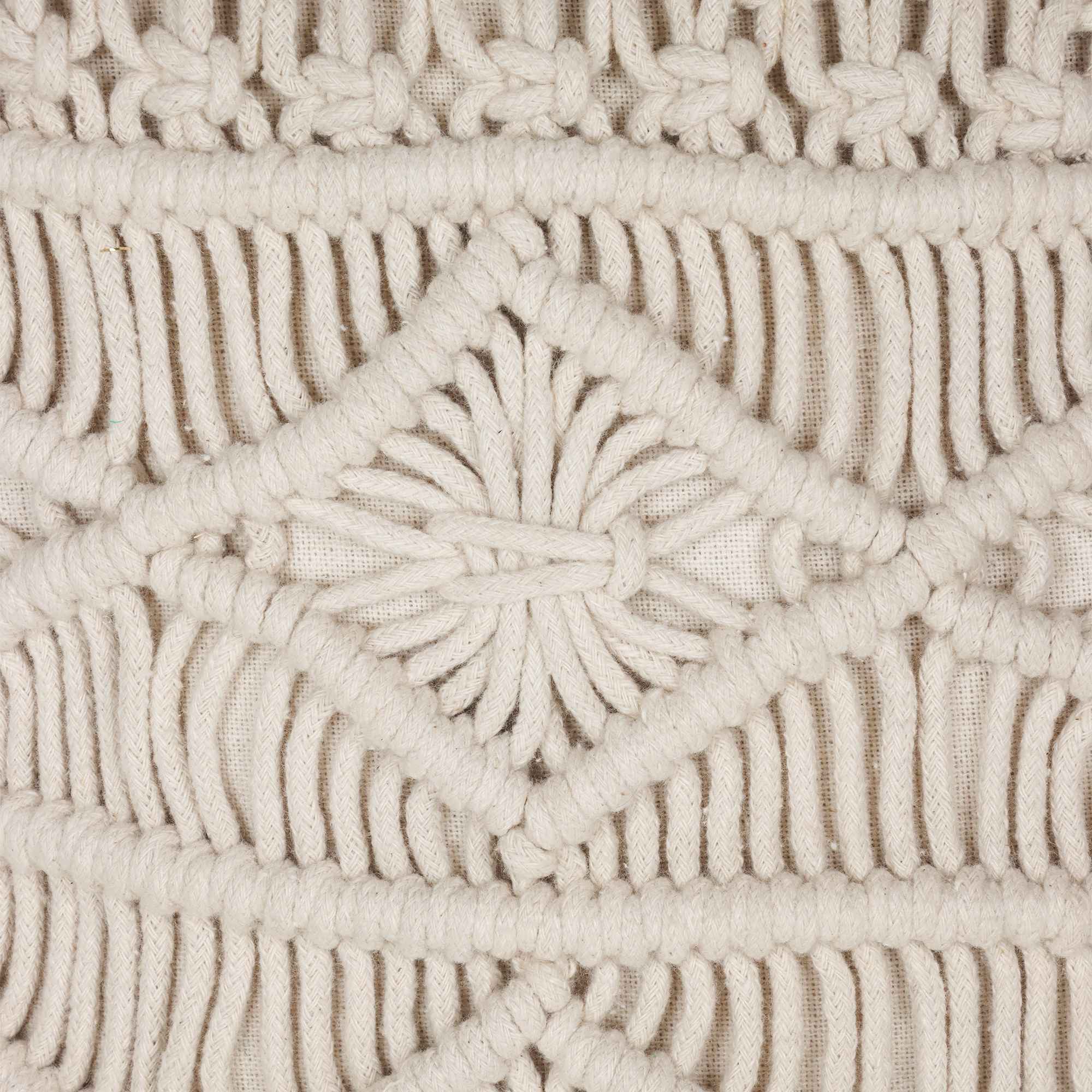 Kaahira Macrame Cushion Cover White