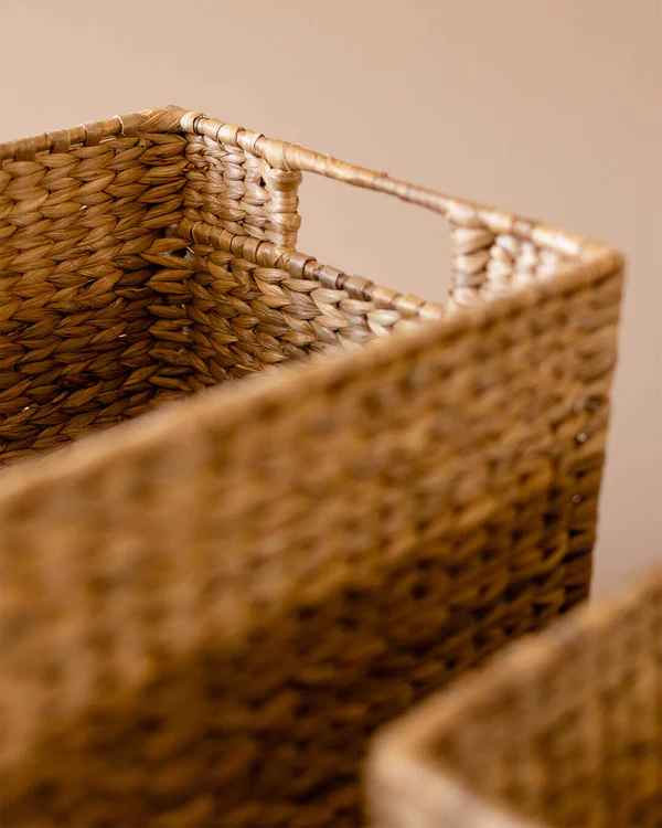 Round Wicker Tray with Handles