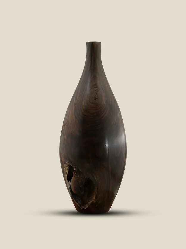 Rosewood Flower Vase Droplet Shaped