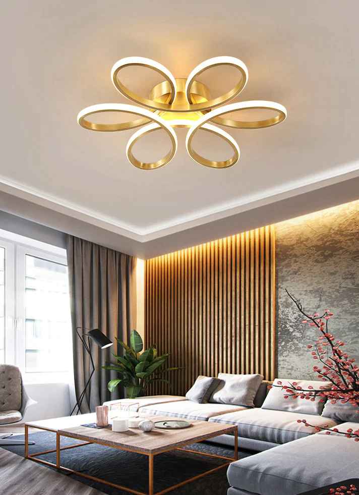 Curvy Gold Plated Modern Led Chandelier