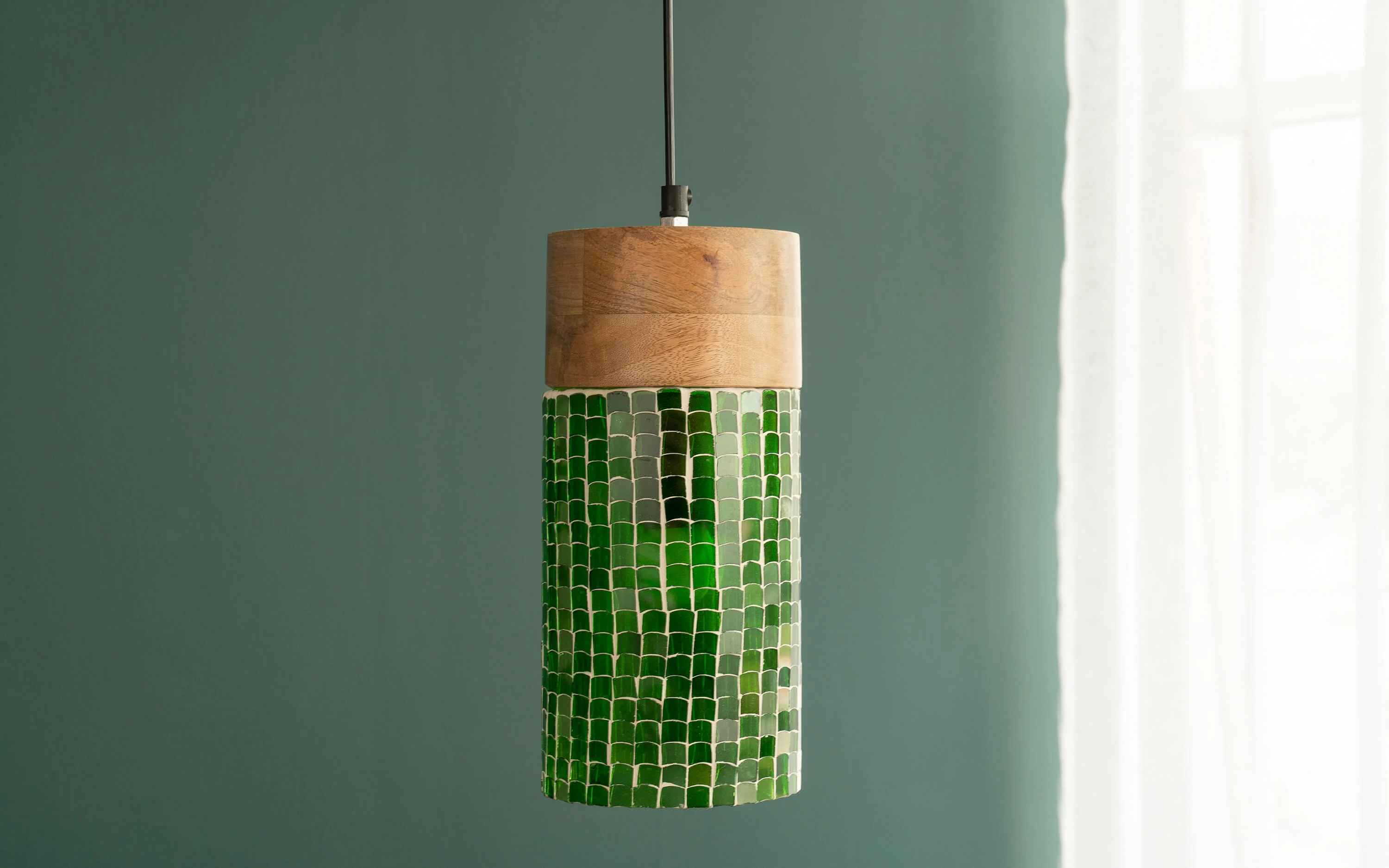 Freedom Tall Green Hanging Lamp