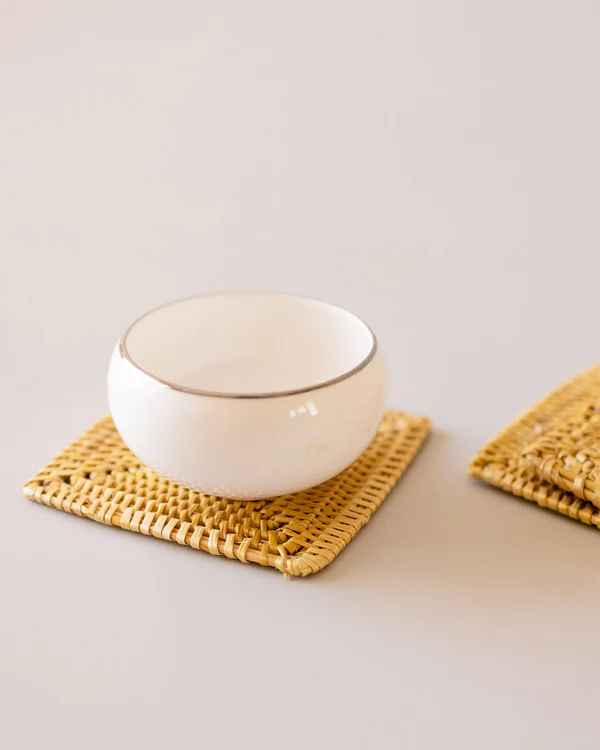 Golden Grass Square Coasters