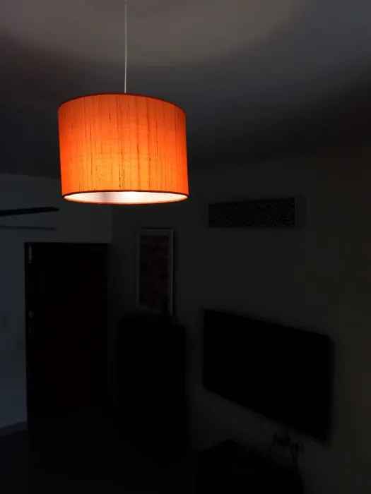 Raw Silk Orange Drum Lamp