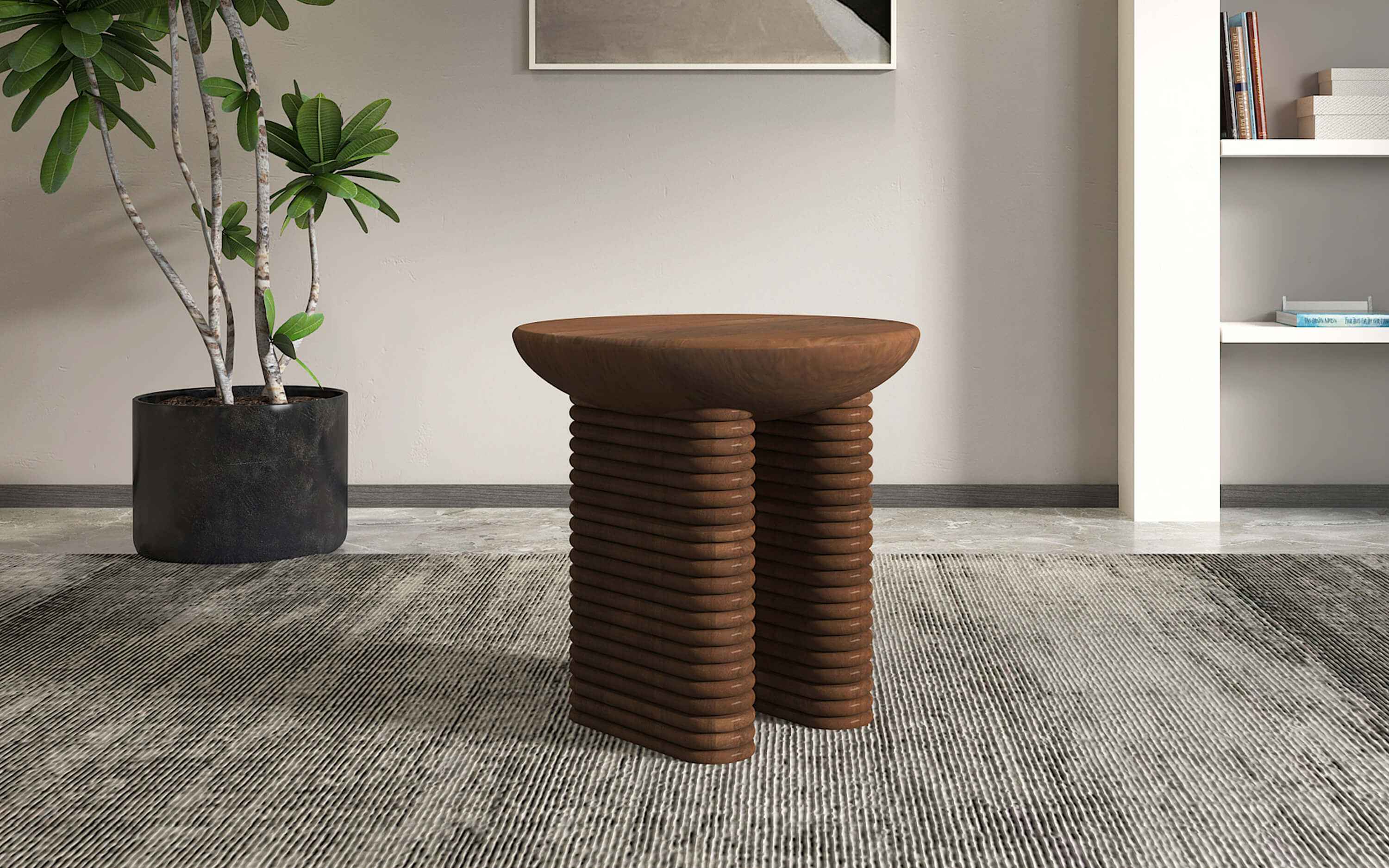 Ribbed Side Table