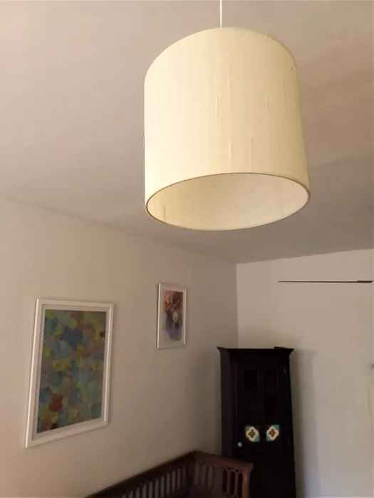 Raw Silk Ivory Drum Lamp