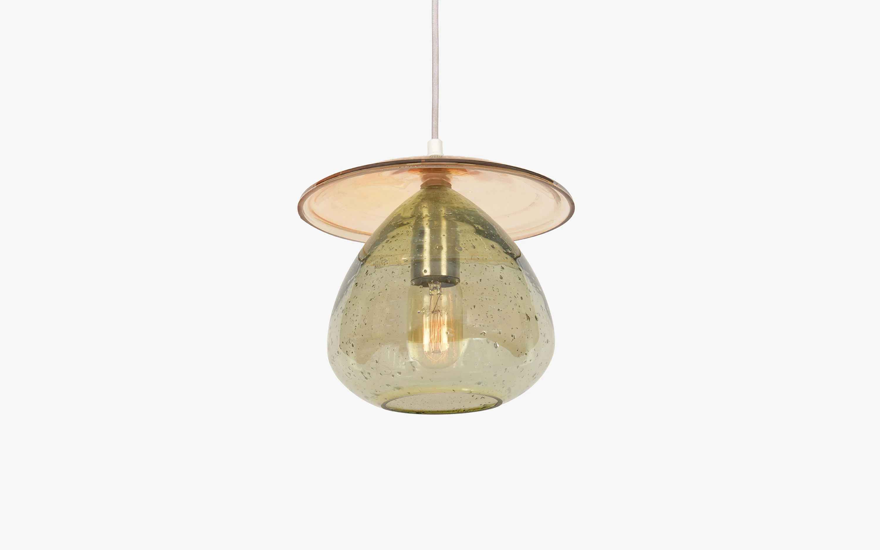 Sitara Squat Glass Hanging Lamp Green