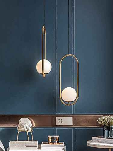 Gold Frosted Ball Pendant Lamp