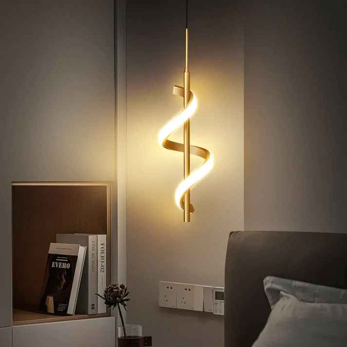 Led Curl Island Pendant Light Gold