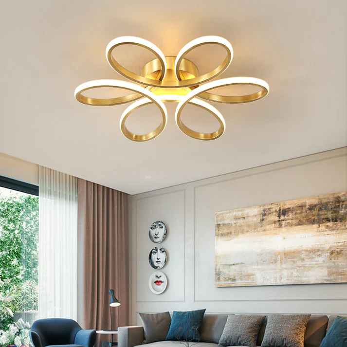 Curvy Gold Plated Modern Led Chandelier