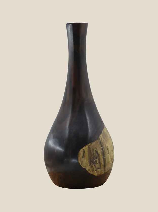 Rosewood Flower Vase Pear Shaped