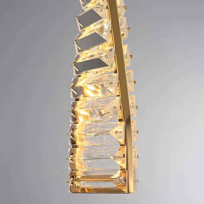 Gold Crystal Long Pendant Light