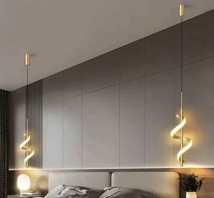 Led Curl Island Pendant Light Gold