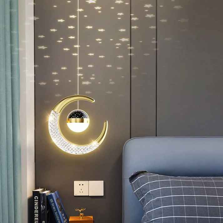 Star Sky Moon Bedside Hanging Light