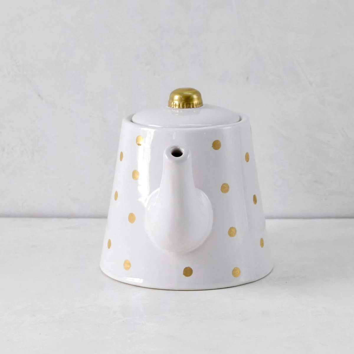 Esmira Golden Polka Dots Ceramic Teapot