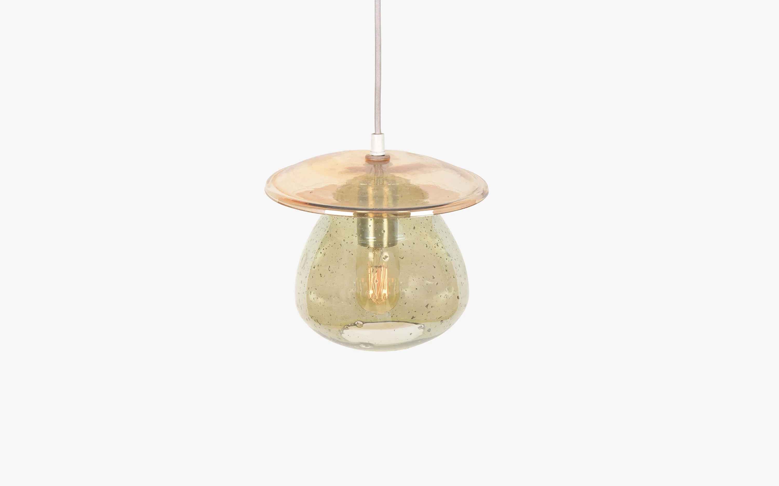 Sitara Squat Glass Hanging Lamp Green