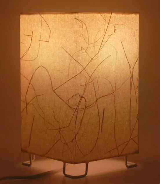 Square Ivory Banana Fibre Table Lamp