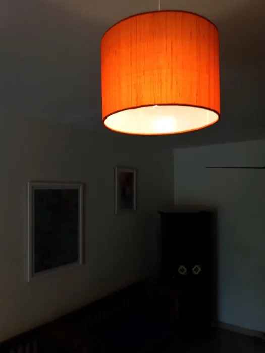 Raw Silk Orange Drum Lamp