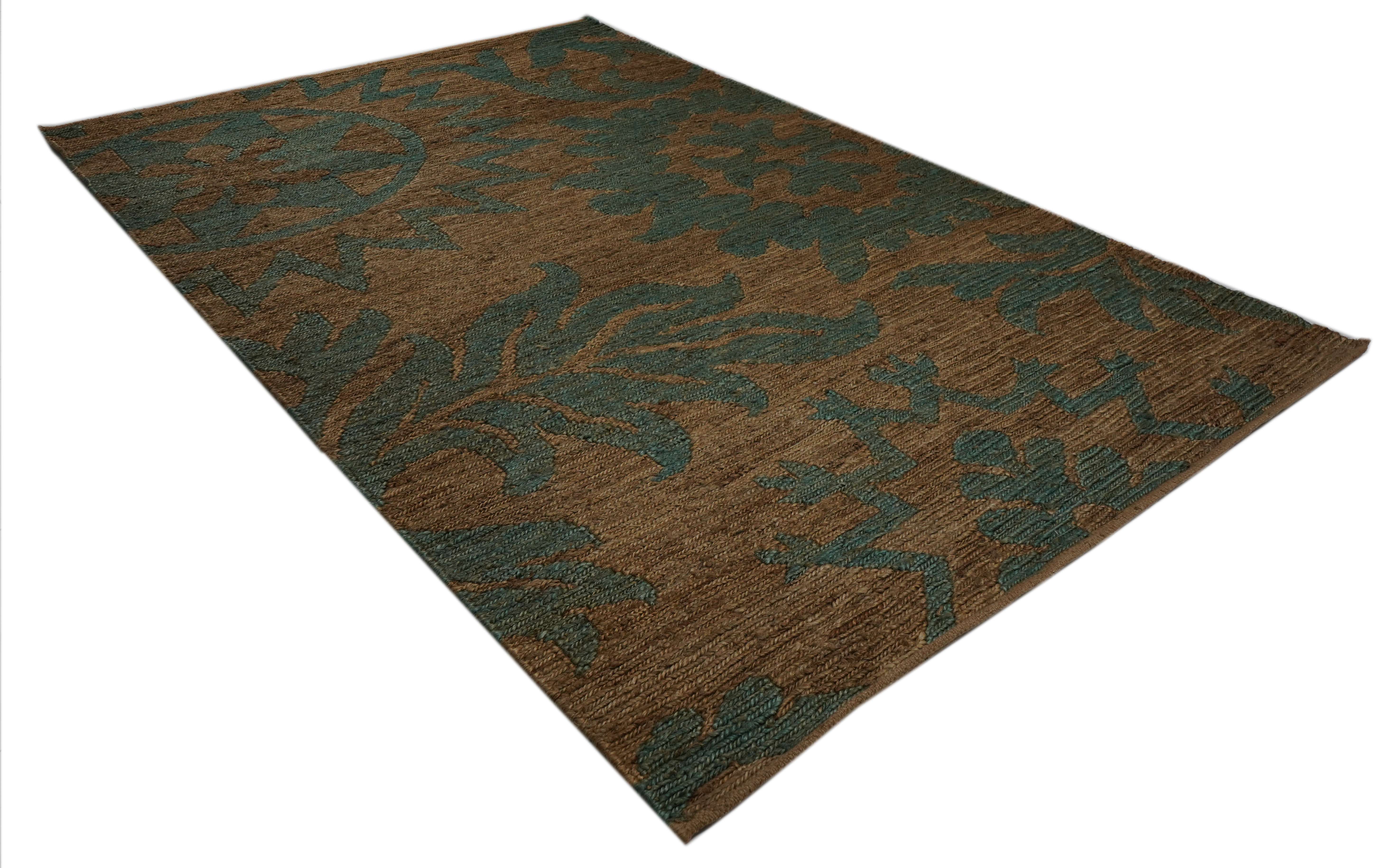 NATURAL GREEN FLORAL RUG