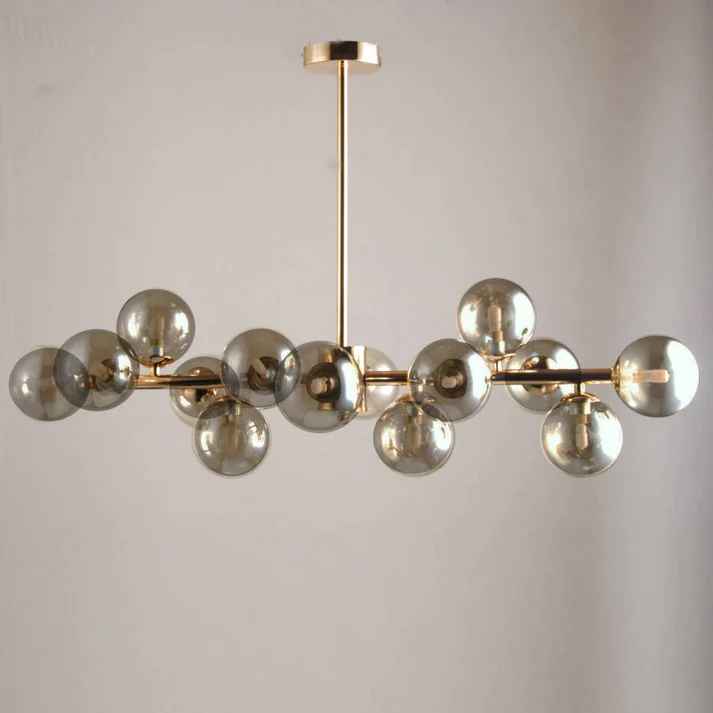 Gold Smokey Glass Chandelier