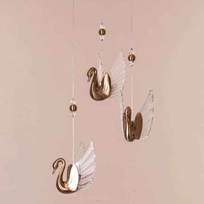 Gold Swan Pendant Light