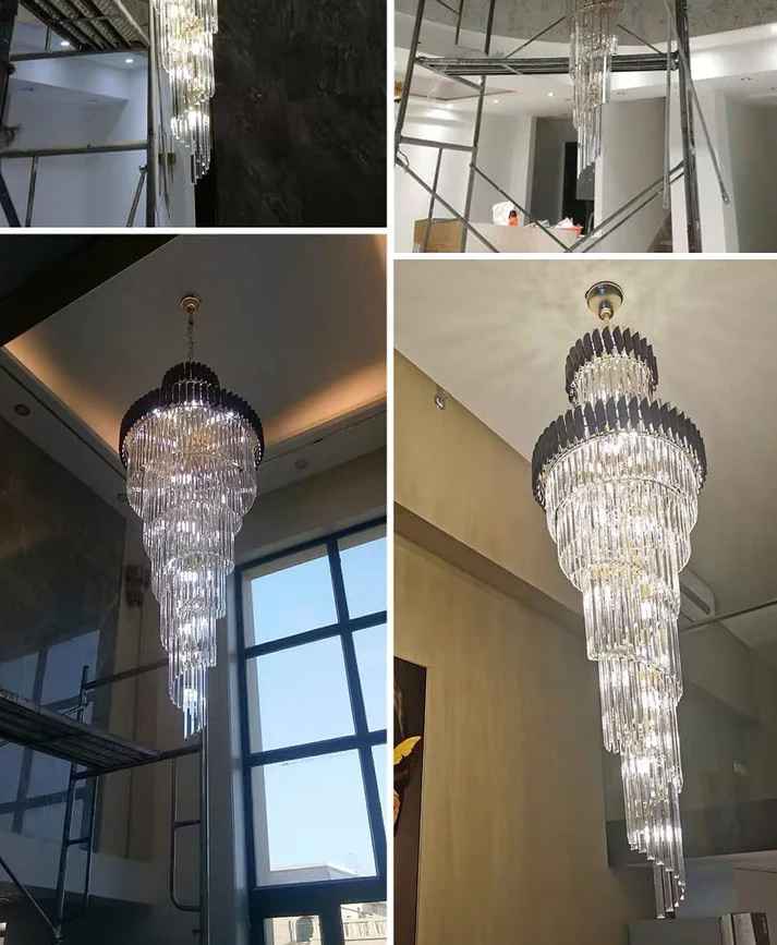 Luxury Modern Crystal Double Height Chandelier