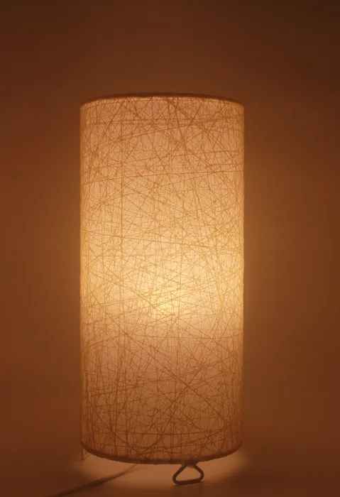 Round Ivory Thread Table Lamp