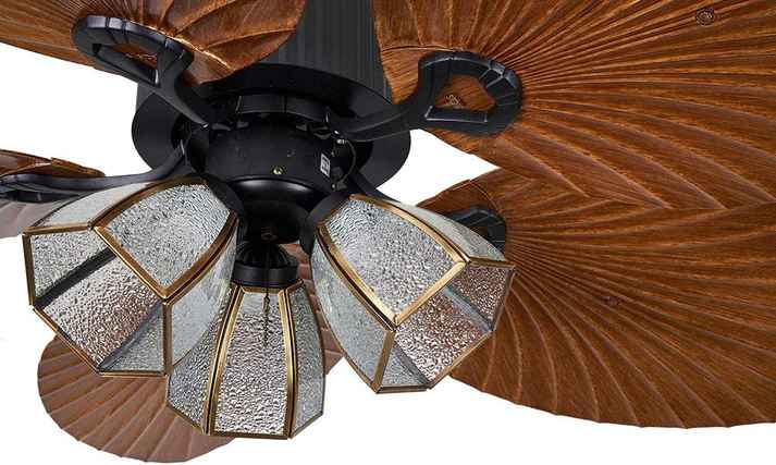 Palm Leaf Tropical Ceiling Fan With Lights