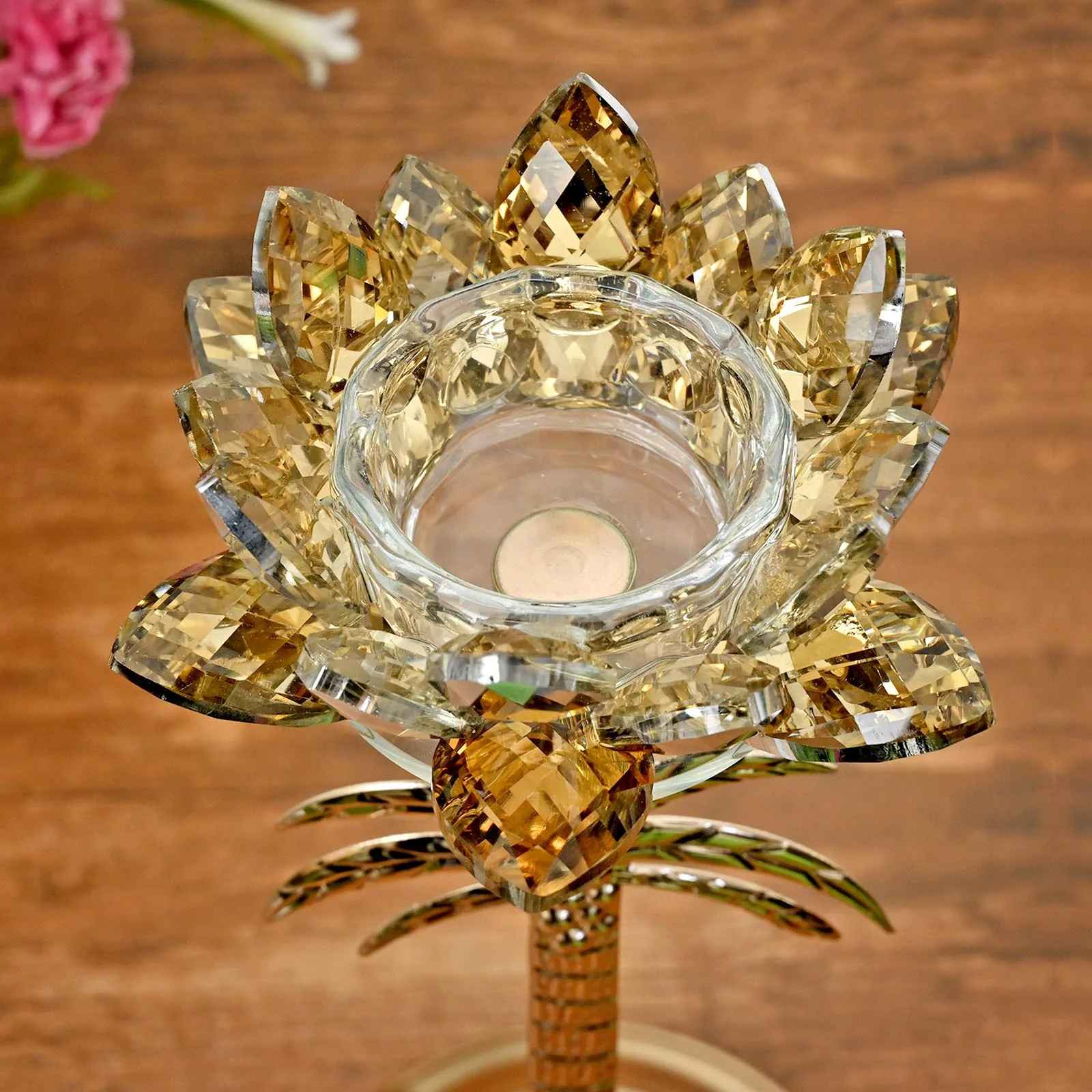 Palm Tree - Crystal Candle Holder