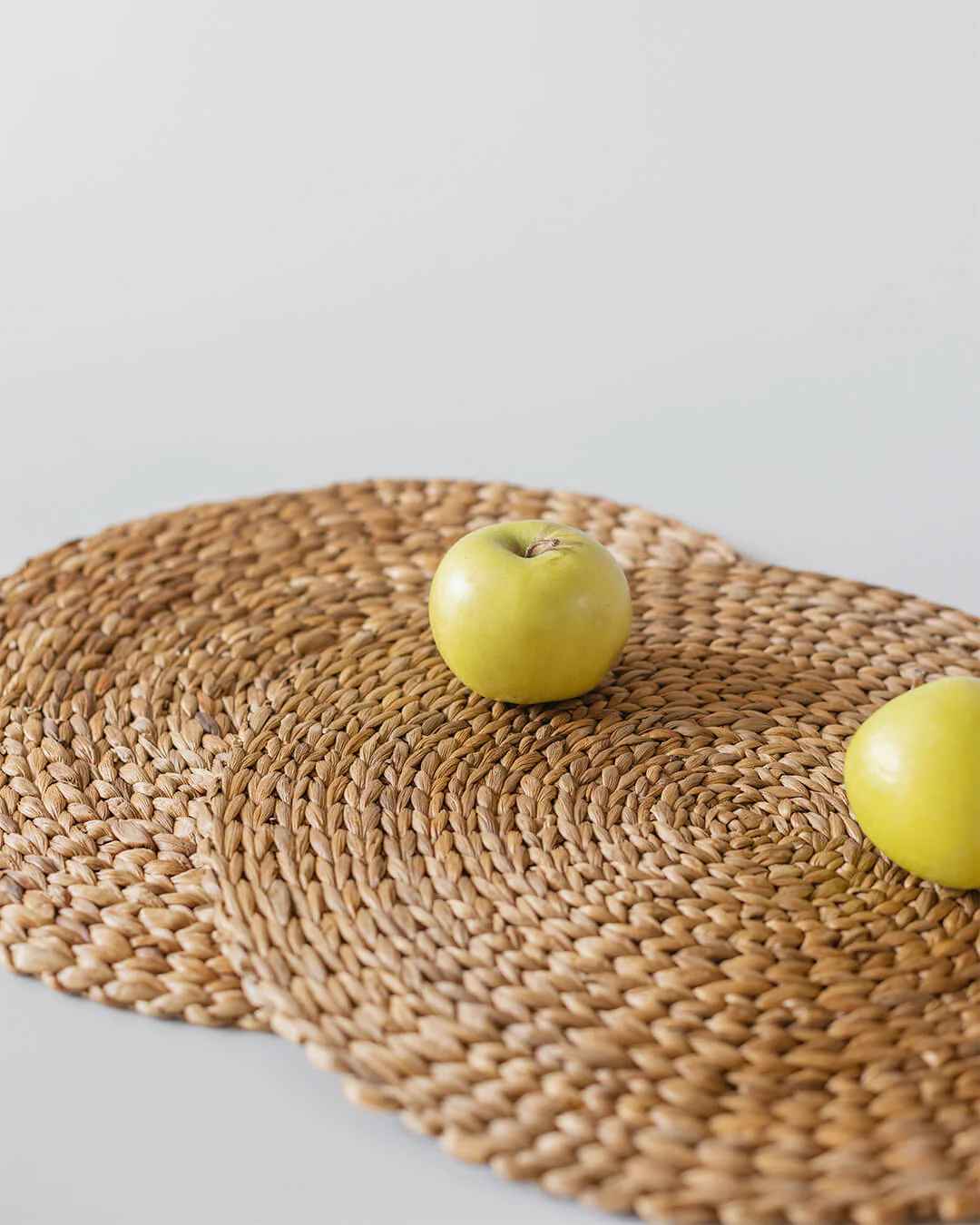 Round Wicker Tray with Handles