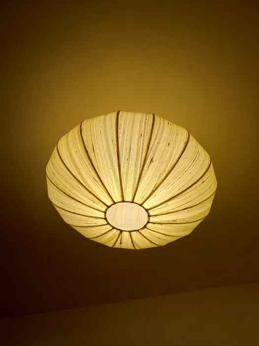 Raw Silk Ivory Balloon Lamp