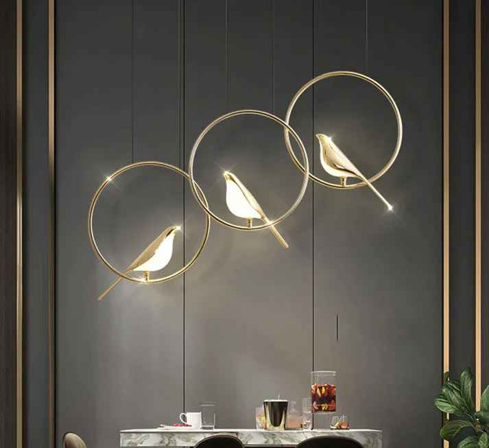 Bird Gold Hanging Light