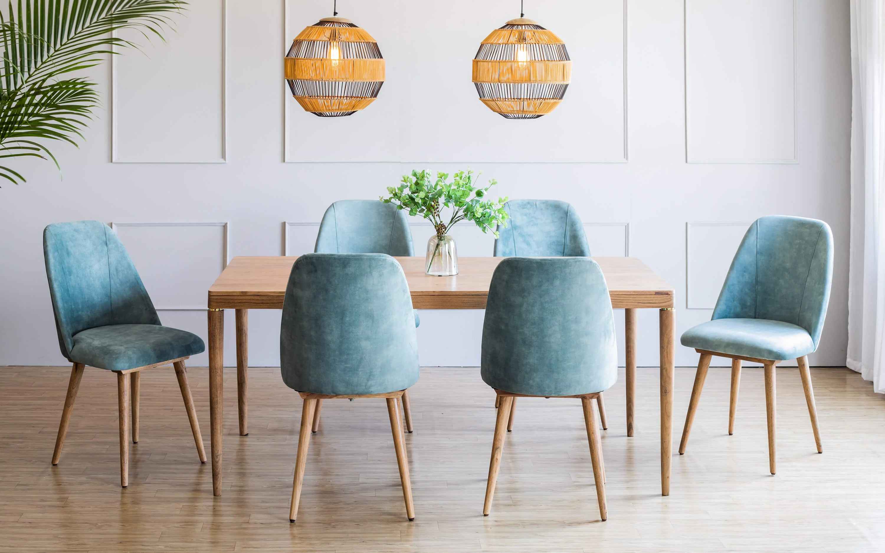 Buta Dining Table With 6 Chairs Sea Green