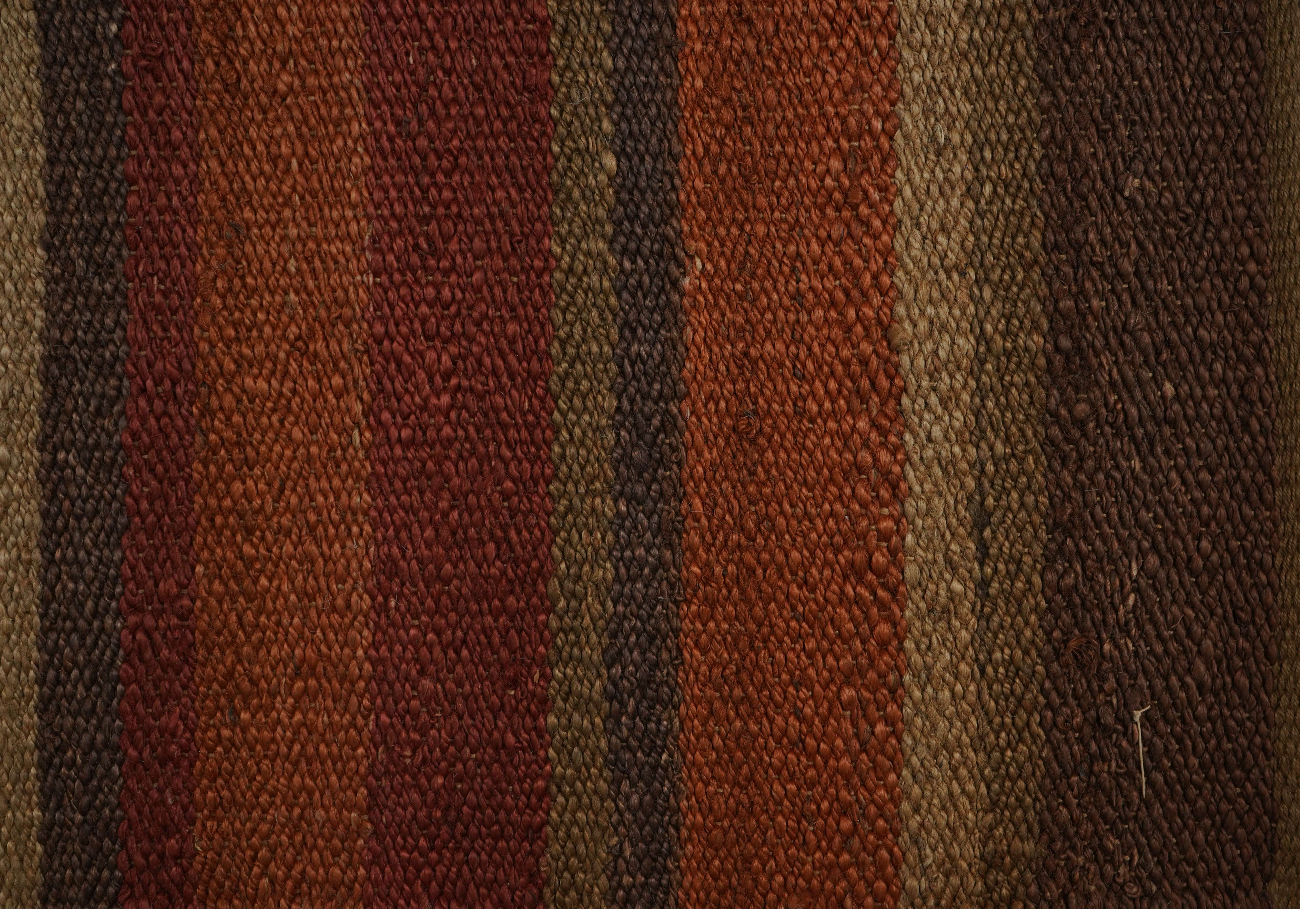 MULTICOLOR STRIPPED JUTE DHURRIE