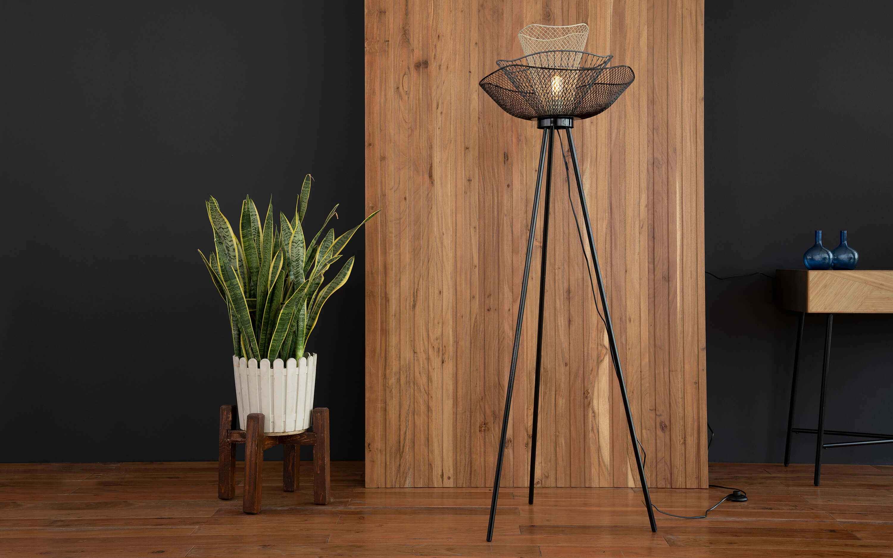 Mallawi Black Floor Lamp