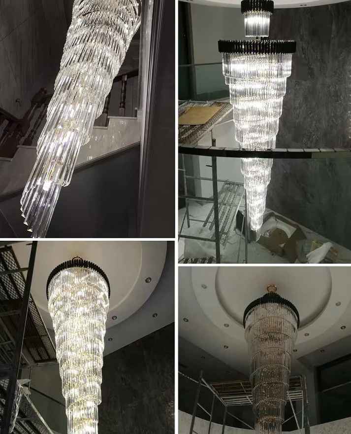 Luxury Modern Crystal Double Height Chandelier