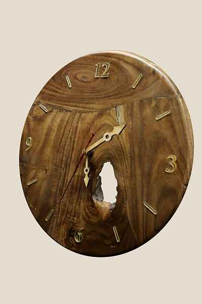 Modern Rustic Circle Wooden Wall Clock