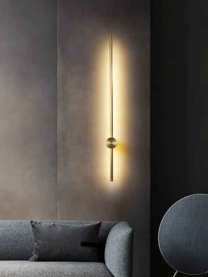 Gold Long Tube Wall Light