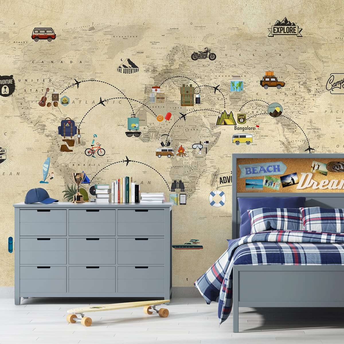 Alphabets with Animals Wallpaper Design for Kids Room