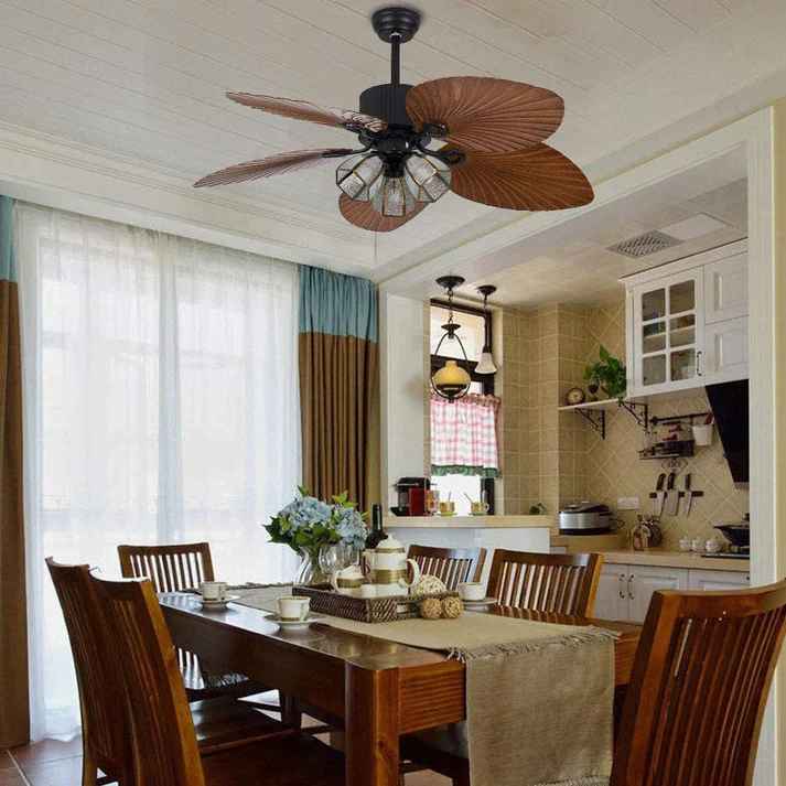 Palm Leaf Tropical Ceiling Fan With Lights