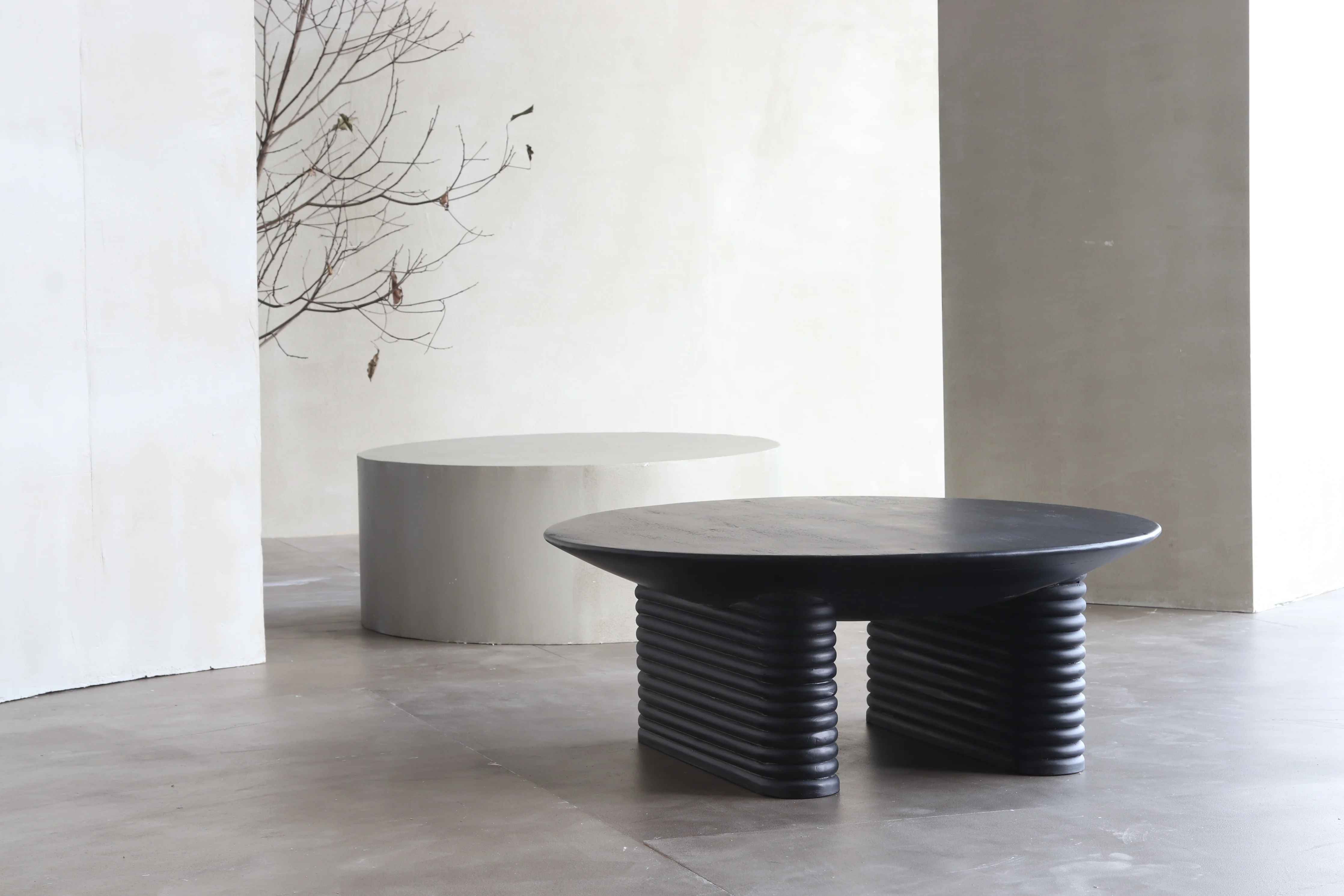 Ribbed Coffee Table Black